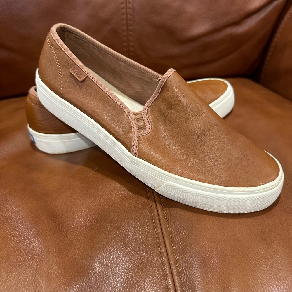 Keds Slip On Sneakers Women Brown Leather Dream Foam Comfort Classic Skater 9.5W